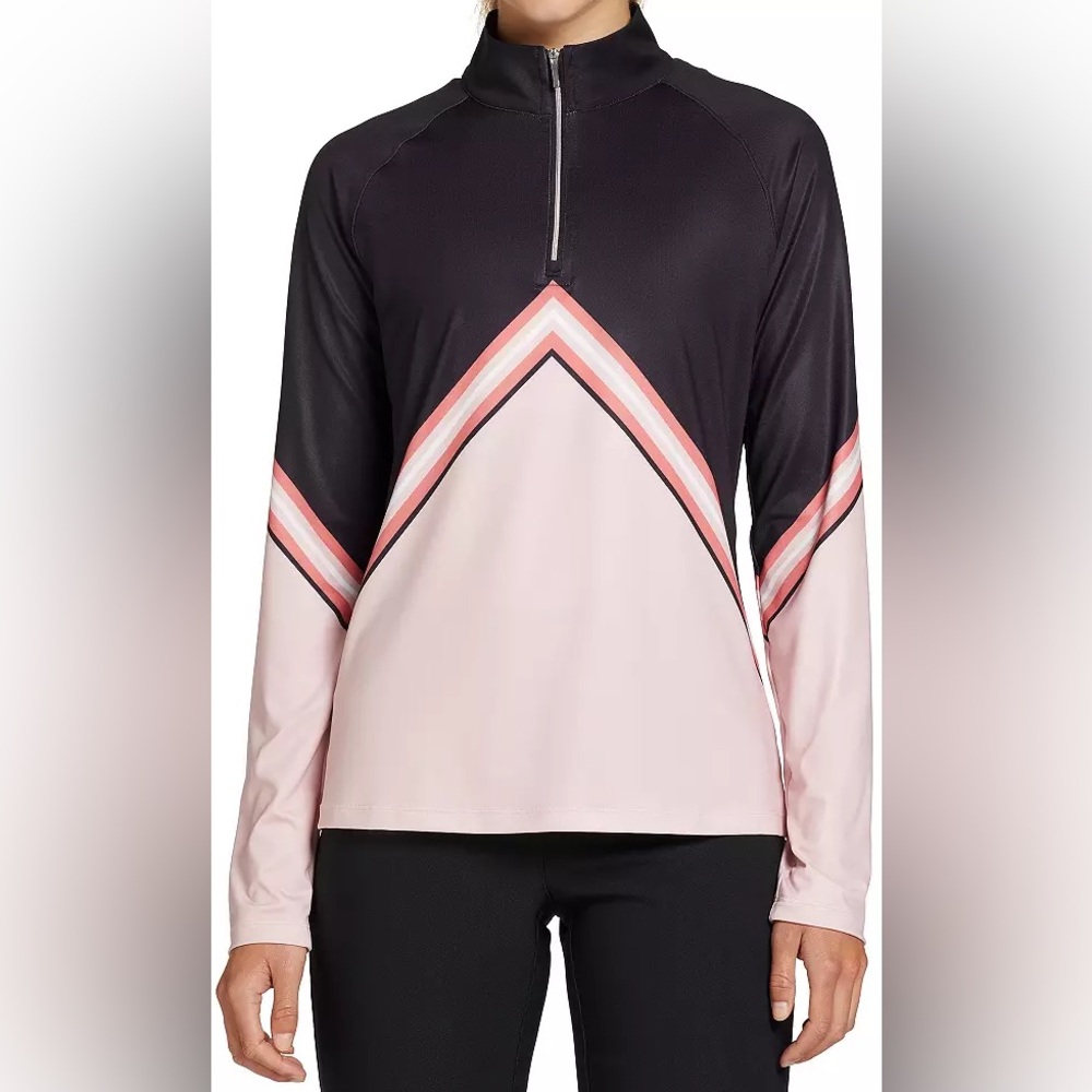 Walter Hagen Women's Chevron UV Long Sleeve Golf 1/4 Zip, XS, NWT
